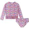 Rainbow Print Long Sleeve Rashguard Set - Rash Guards - 1 - thumbnail