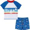 Raglan Rashguard and Boardshort Set , Sailboat Graphic - Rash Guards - 1 - thumbnail