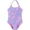 Purple Floral Halter Swimsuit - One Pieces - 1 - thumbnail