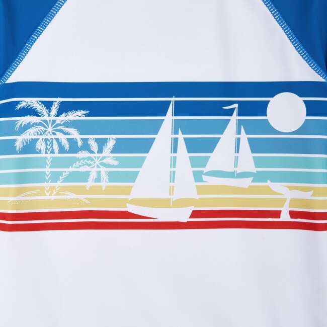 Raglan Rashguard and Boardshort Set , Sailboat Graphic - Rash Guards - 3