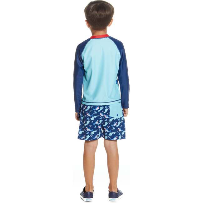 Raglan Rashguard and Boardshort Set , Shark Graphic - Rash Guards - 2
