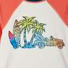 Raglan Rashguard and Boardshort , Retro Beach Scene Graphic - Rash Guards - 2 - thumbnail