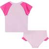 Short Sleeve Rashguard Set , Pink Flamingo - Rash Guards - 3