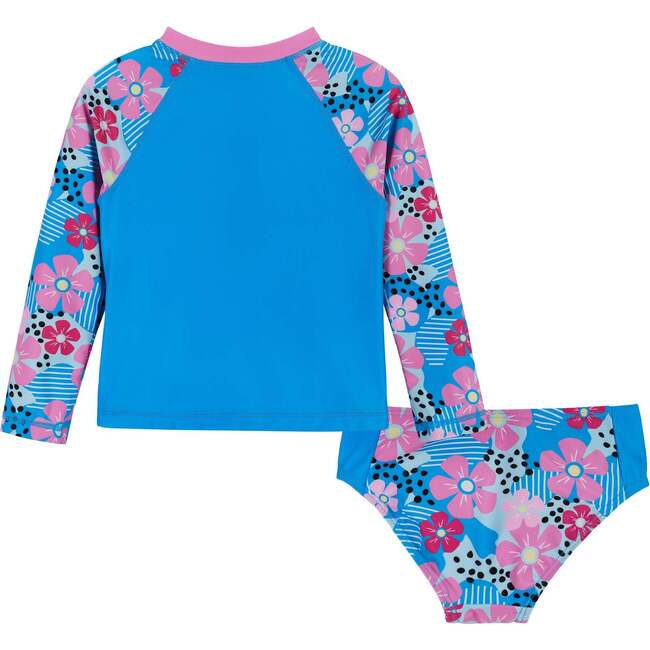 Rashguard Set , Blue Floral Print - Rash Guards - 3