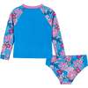 Rashguard Set , Blue Floral Print - Rash Guards - 3