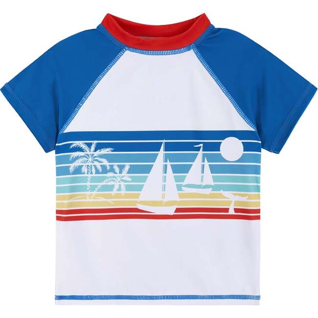 Raglan Rashguard and Boardshort Set , Sailboat Graphic - Rash Guards - 4