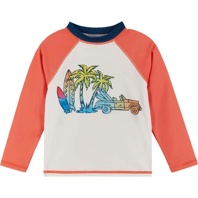 Raglan Rashguard and Boardshort , Retro Beach Scene Graphic - Rash Guards - 3