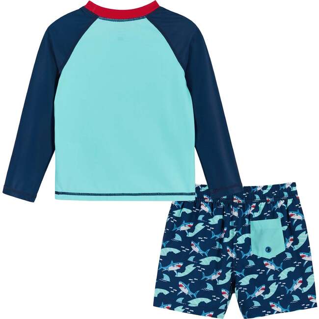 Raglan Rashguard and Boardshort Set , Shark Graphic - Rash Guards - 3