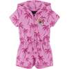 Pink Palms Hooded Terry Romper - Cover-Ups - 1 - thumbnail