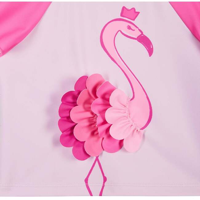 Short Sleeve Rashguard Set , Pink Flamingo - Rash Guards - 4