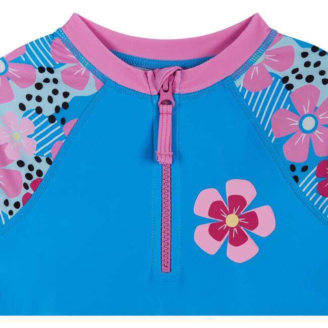 Rashguard Set , Blue Floral Print - Rash Guards - 4