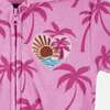 Pink Palms Hooded Terry Romper - Cover-Ups - 2