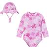 Infant Rashguard and Hat Set , Daisy Print - Rash Guards - 1 - thumbnail