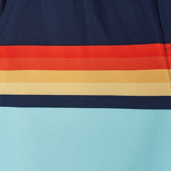 Multi Stripe Boardshort w/Built-In Comfort Stretch Short Liner - Swim Trunks - 2