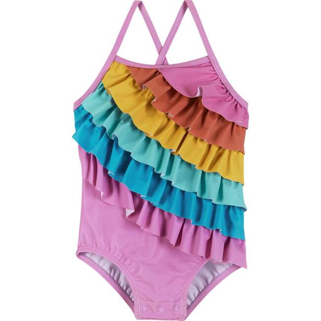 Infant Rainbow Ruffle Detail Swimsuit