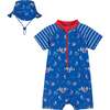 Infant Swim Romper and Hat , Sailboat Print - One Pieces - 1 - thumbnail