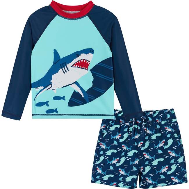 Infant Raglan Rashguard and Boardshort , Shark Graphic
