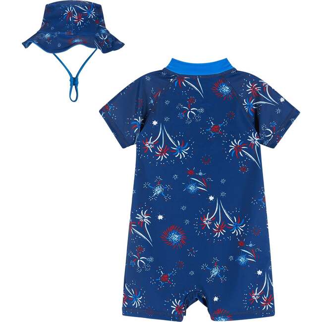 Infant Swim Romper and Hat , Firework Print - One Pieces - 2