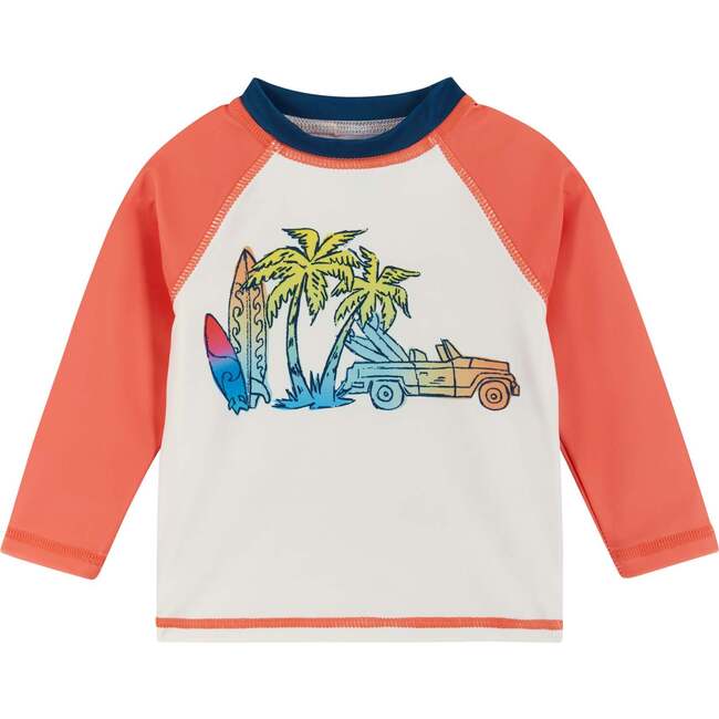 Infant Raglan Rashguard and Boardshort , Retro Beach Scene - Rash Guards - 3