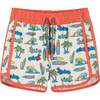 Car & Surfboard Print Boardshort - Swim Trunks - 1 - thumbnail