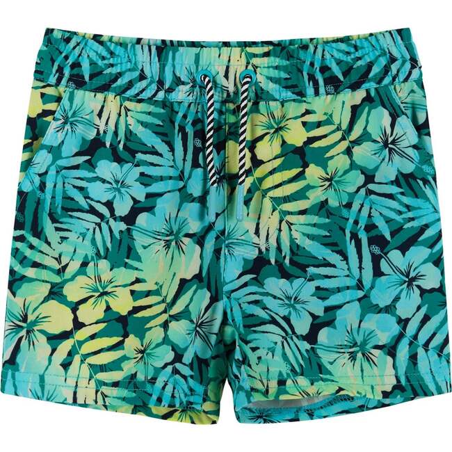 Comfort Stretch Lined Boardshort , Tropical Print