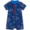 Infant Swim Romper and Hat , Firework Print - One Pieces - 4