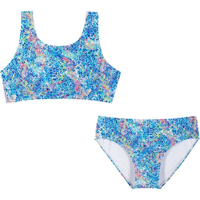 Blue Abstract Two-Piece Swimsuit