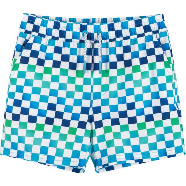 Comfort Stretch Lined Boardshort , Ombre Checker (4- 7 Years)