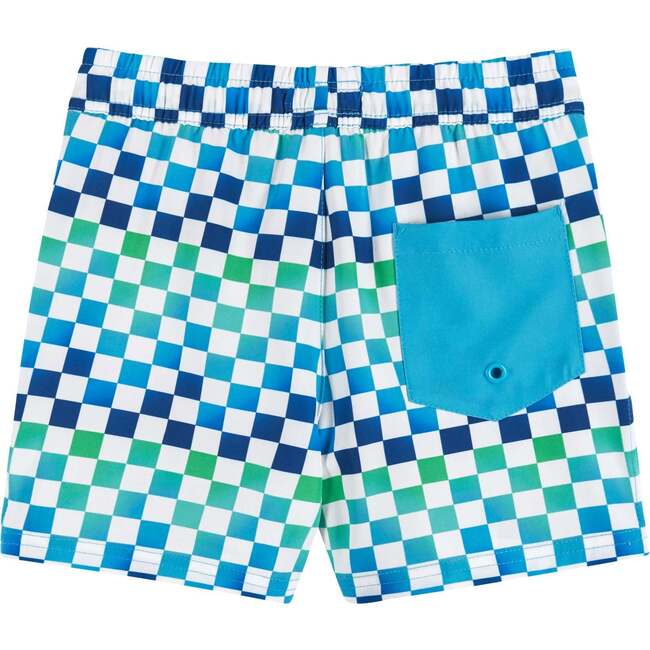 Comfort Stretch Lined Boardshort , Ombre Checker (4- 7 Years) - Swim Trunks - 2