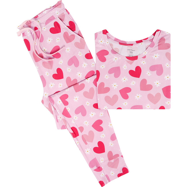 Daisy Love Women's Long Sleeve Scoop Neck & Jogger Pajama, Pink - Pajamas - 2