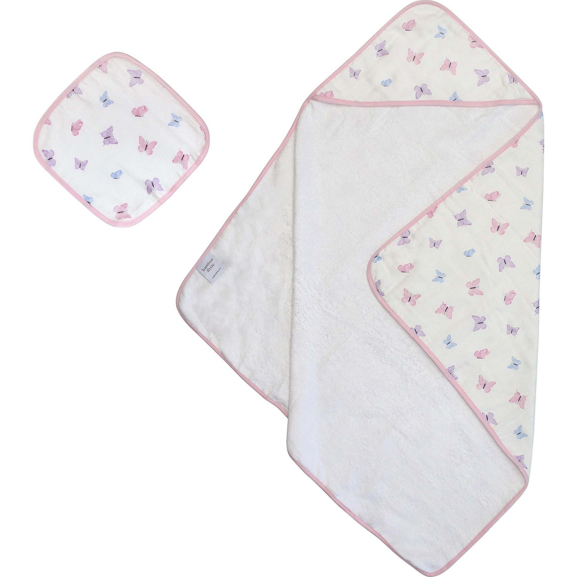 Hooded Towel Set, Butterfly - Bath Towels - 1