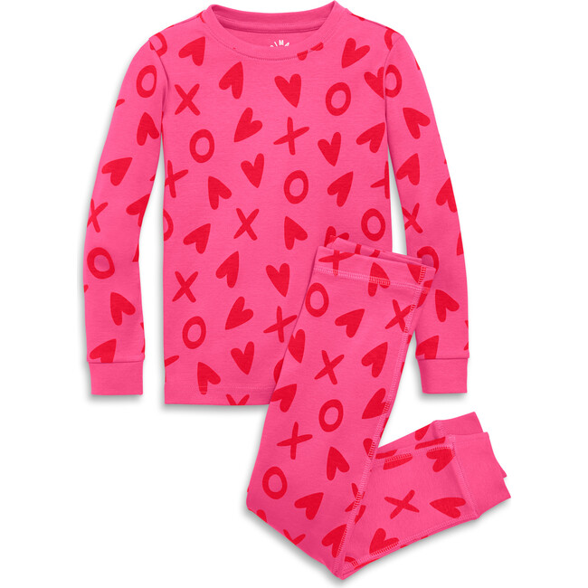 Organic PJ Set In Gumball XOs, Gumball XO Hearts - Pajamas - 1
