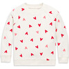 Sweatshirt In Mini Hearts, Ivory Tossed Hearts - Sweatshirts - 1 - thumbnail