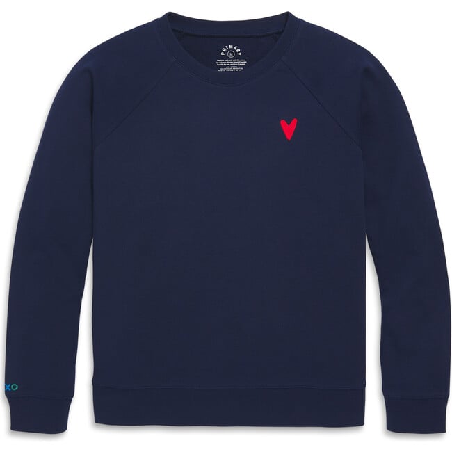 Grown-Ups Embroidered Heart Sweatshirt, Navy