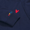 Grown-Ups Embroidered Heart Sweatshirt, Navy - Sweatshirts - 2