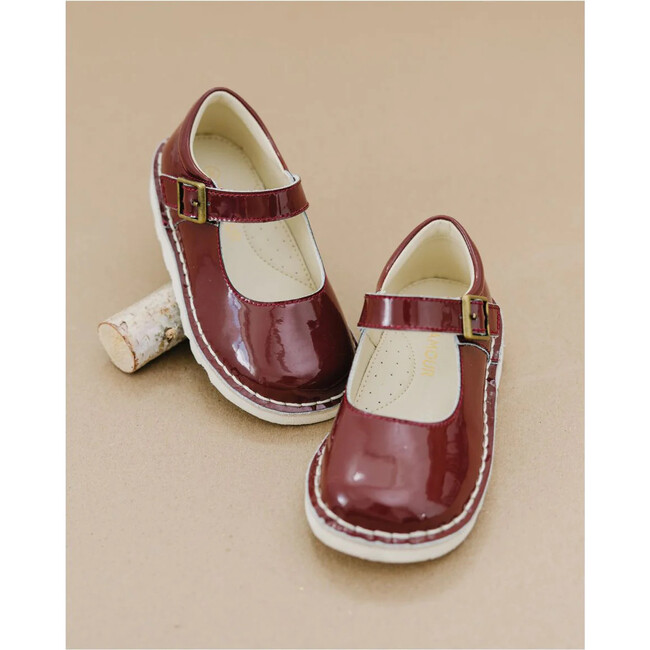 Morgan Wedge Mary Jane, Patent Maroon - Mary Janes - 2