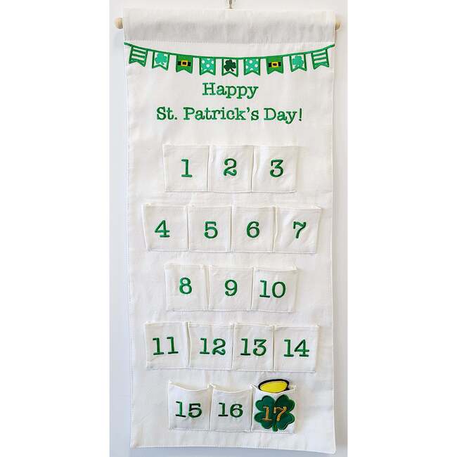 St. Patrick's Day Countdown Calendar Canvas Interactive Wall Hanging
