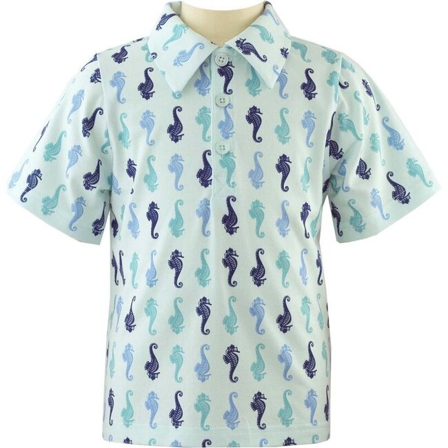 Seahorse Polo Shirt, Blue