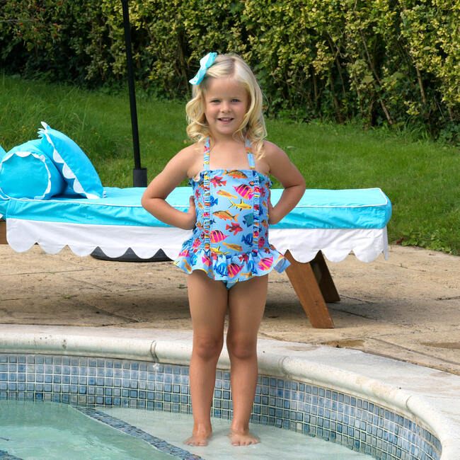 Tropical Fish Ruched Swimsuit, Multi - One Pieces - 2