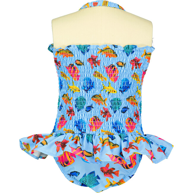Tropical Fish Ruched Swimsuit, Multi - One Pieces - 3