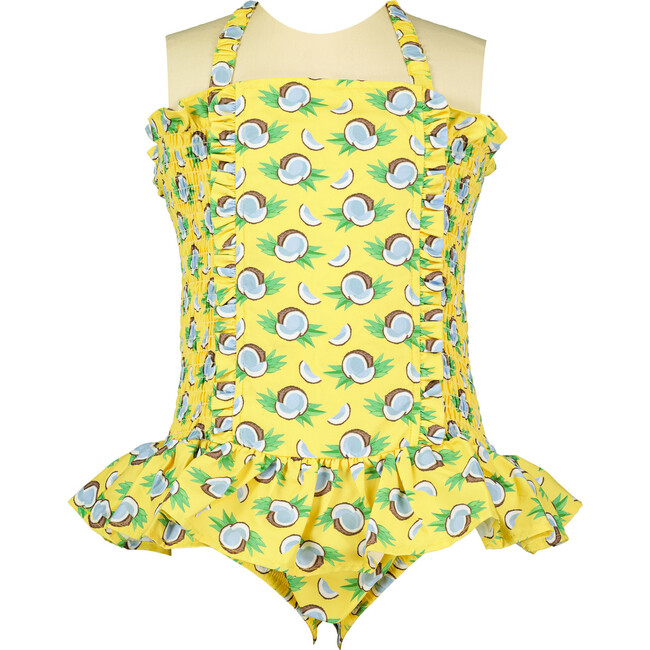 Coconut Ruched Swimsuit, Yellow