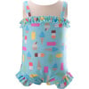 Baby Ice Lolly Swimsuit, Aqua - One Pieces - 1 - thumbnail