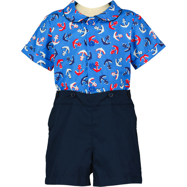 Anchor Shirt & Short Set, Blue