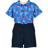 Anchor Shirt & Short Set, Blue - Mixed Apparel Set - 1 - thumbnail