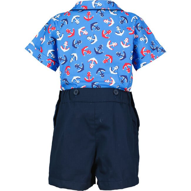 Anchor Shirt & Short Set, Blue - Mixed Apparel Set - 3