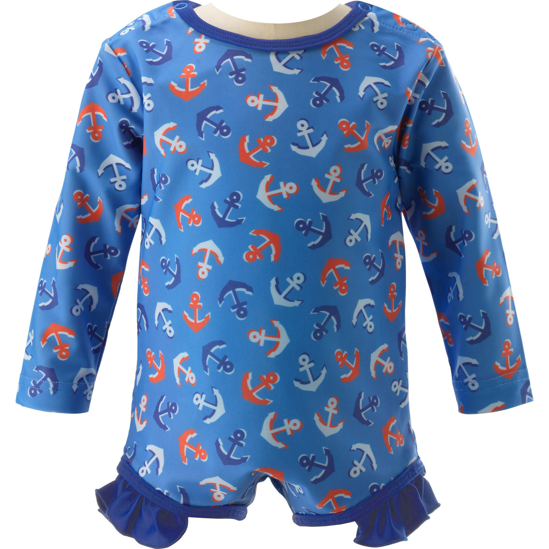 Anchor Frill Rash Guard, Blue - Rash Guards - 1