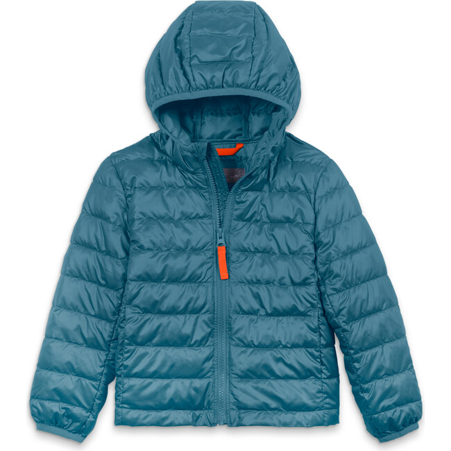 Kids Lightweight Puffer Jacket, Slate Blue - Jackets - 1
