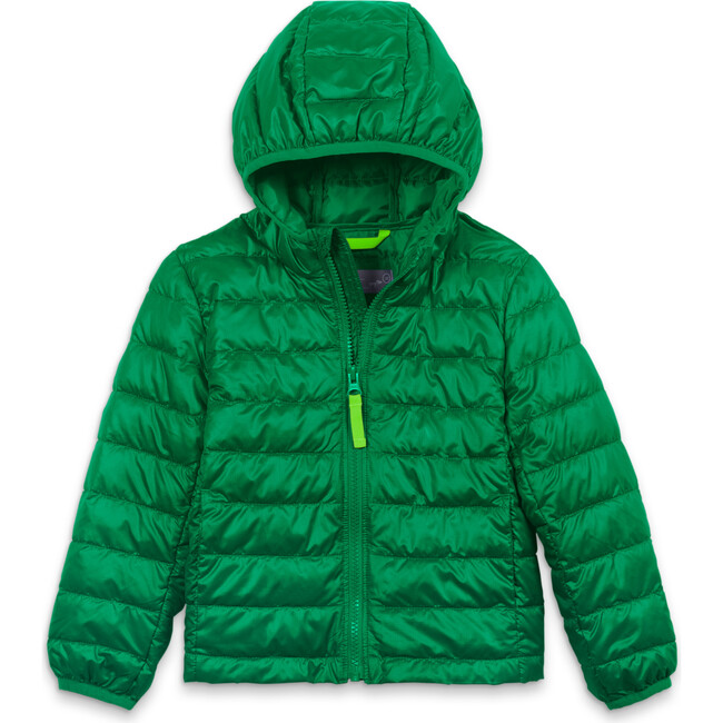 Kids Lightweight Puffer Jacket, Grass - Jackets - 1