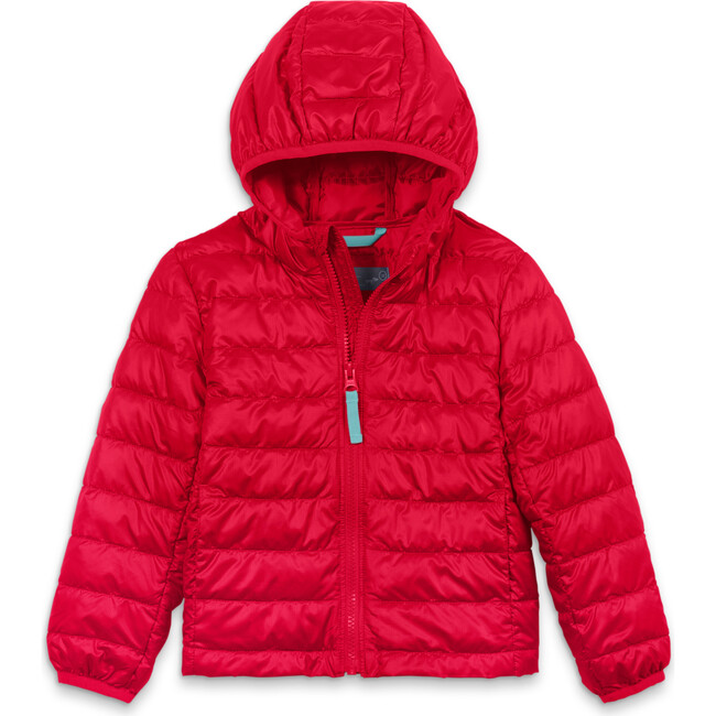Kids Lightweight Puffer Jacket, Cherry - Jackets - 1