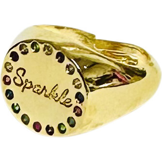 "Sparkle" Signet Adjustable Ring